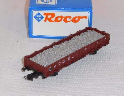 Roco #0004 H0 Rungenwagen, beladen mit Gleisschotter, DB, OVP