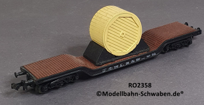 Roco 2358 N Tiefladewagen mit Kabeltrommel, DB