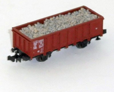 Roco 25923 N Hochbordwagen Ommp 50 bel.mit Gleisschotter, DB