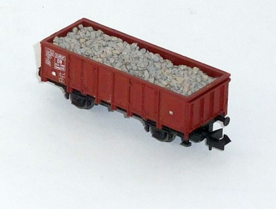 Roco 25923 N Hochbordwagen Ommp 50 bel.mit Gleisschotter, DB