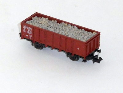 Roco 25923 N Hochbordwagen Ommp 50 bel.mit Gleisschotter, DB