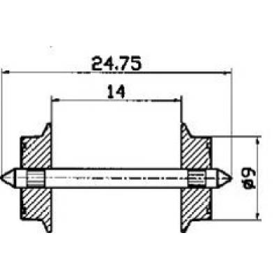 Roco 40195 H0 AC Radsatz d=9 mm 1 Paar