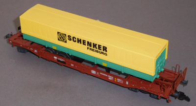 Roco 46356 H0 Taschenwagen m.Sattelauflieger Schenker, DB, OVP