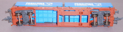 Roco 46361 H0 Taschenwagen m.Wechselbrücken Panalpina, DB, OVP
