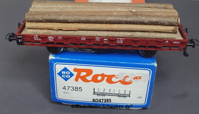 Roco 47385 H0 Rungen-/Güterwagen m. Holzladung, 322 6 137-4, CFL, OVP
