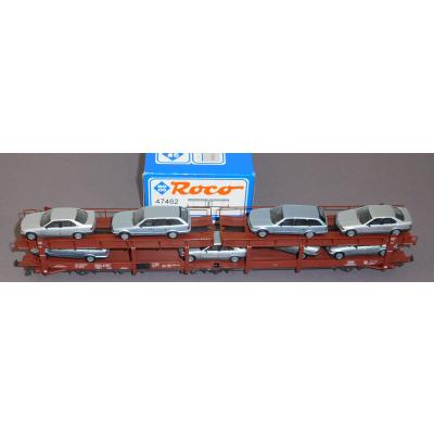 Roco 47462 H0 Autotransportwagen bel. mit 8 BMW, DB, OVP