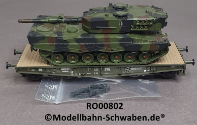 Roco Minitank 802 H0 Schwerlastwagen Rlmmp, m. Panzer Leopard, EVP