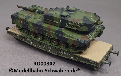 Roco Minitank 802 H0 Schwerlastwagen Rlmmp, m. Panzer Leopard, EVP