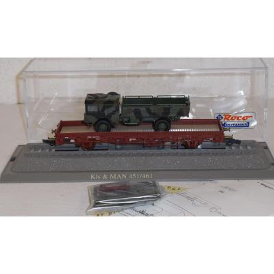 Roco Minitank 854 H0 Rungenwagen bel. mit MAN 451, BW, DB, OVP