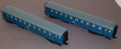 Sachsenmodelle 14128 H0 Bauzug 2 Stk. B4y, ozeanblau, DB, OVP