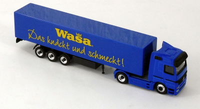 Schuco 22406 H0 1:87 MB Actros Koffersattelzug Wasa