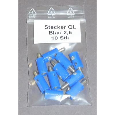 STBLQL 2,6 mm Querloch Stecker, Blau