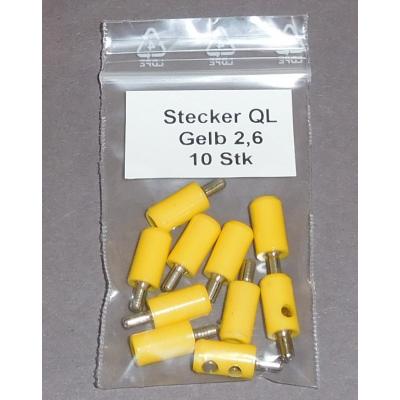 STGBQL 2,6 mm Querloch Stecker, Gelb