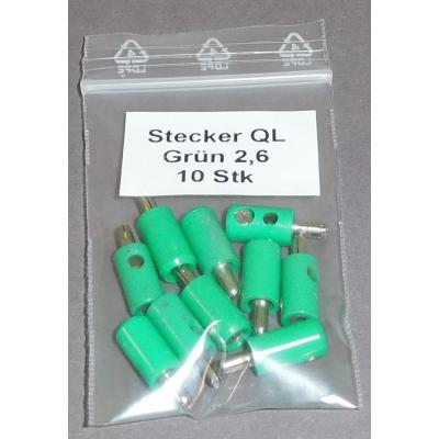 STGNQL 2,6 mm Querloch Stecker, Grün