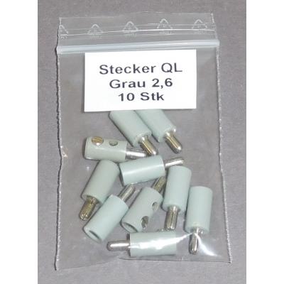 STGRQL 2,6 mm Querloch Stecker, Grau