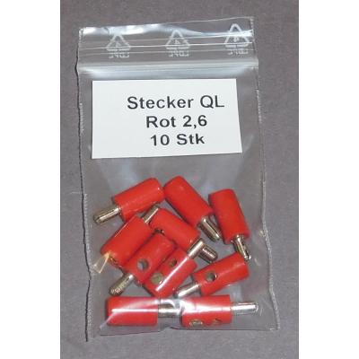 STRTQL 2,6 mm Querloch Stecker, Rot