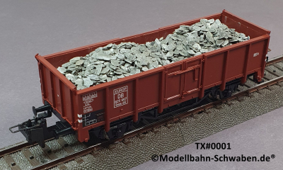 Trix Express #0001 H0 Offener Güter- / Hochbordwagen, BN 825 997 bel. m. Steinen, DB