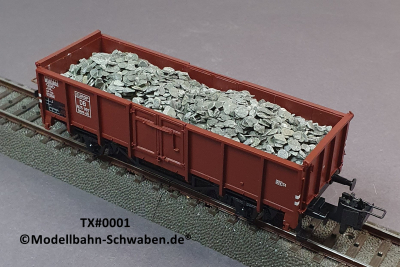 Trix Express #0001 H0 Offener Güter- / Hochbordwagen, BN 825 997 bel. m. Steinen, DB