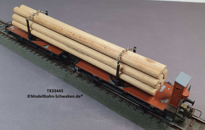 Trix Express 33443 H0 Langholz- / Drehschemelwagen m.Brh. und Holzladung, DB
