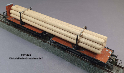 Trix Express 33443 H0 Langholz- / Drehschemelwagen m.Brh. und Holzladung, DB