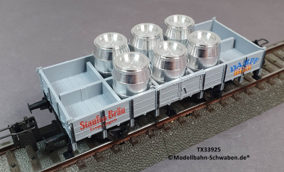 Trix Express 33925 H0 Güterwagen Staufen Bräu Dampfbier, 6 Fässer, OVP