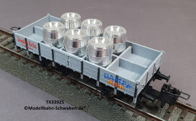 Trix Express 33925 H0 Güterwagen Staufen Bräu Dampfbier, 6 Fässer, OVP