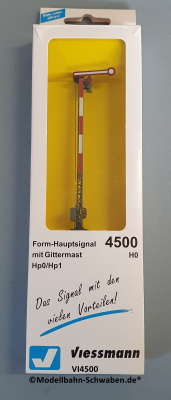 Viessmann 4500 H0 Form-Hauptsignal, Gittermast, einflügelig, Hp0/Hp1, OVP
