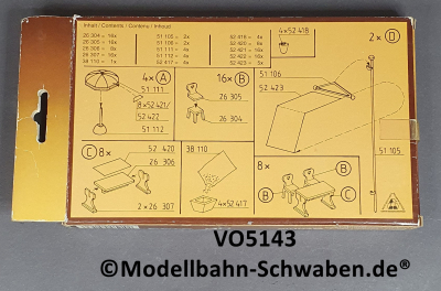 Vollmer 5143 H0 Bausatz Ecktische und Stühle, OVP