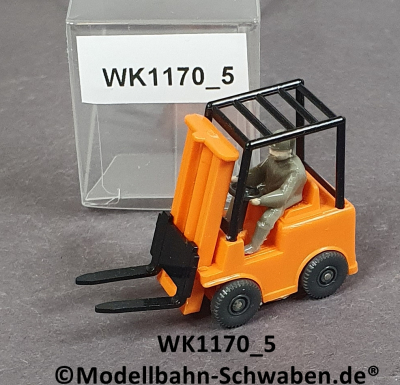 Wiking 1170/5, H0, Gabelstapler mit Fahrer, orange, EVP