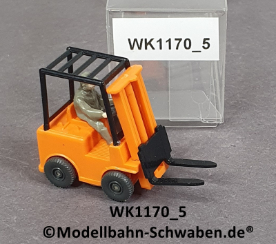 Wiking 1170/5, H0, Gabelstapler mit Fahrer, orange, EVP
