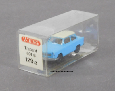 Wiking 12913 H0 Trabant 601 S, hellblau, Dach weiss, OVP