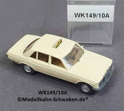 Wiking 149/10A H0 MB 240 D, Taxi, E-Klasse, creme, EVP