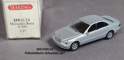Wiking 1590124 H0, MB, S 500, silbermetallic, OVP