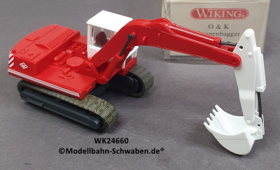 Wiking 24660 H0, Raupenbagger O & K, rot/weiss, OVP