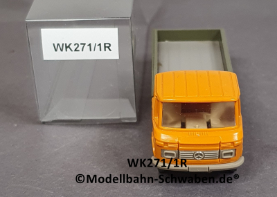 Wiking 271/1R, H0, MB L408 Pritschenwagen, orange/olivgrün,, EVP
