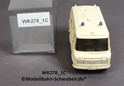 Wiking 278/1C, H0, MB L406, Rettungswagen. elfenbein/creme, DRK, EVP