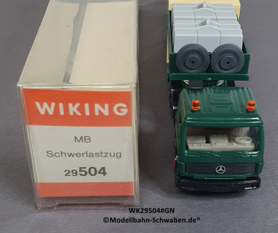 Wiking 29504 H0 MB Schwerlastzug mit Ladung, Grün