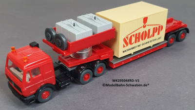 Wiking 29504 H0 MB Schwerlastzug Scholpp, Rot