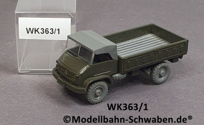 Wiking 363/1 H0 Mercedes Unimog S Pritsche, Militär, olivgrün, EVP