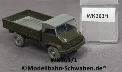 Wiking 363/1 H0 Mercedes Unimog S Pritsche, Militär, olivgrün, EVP