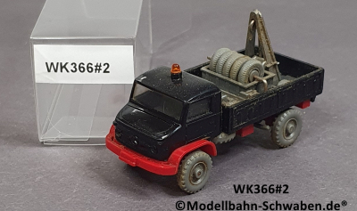 Wiking 366 H0, MB Unimog S Werkstattwagen , schwarz/rot, EVP