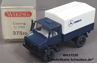 Wiking 37520 H0 THW MB Unimog U 1700 Pritsche/Plane, OVP