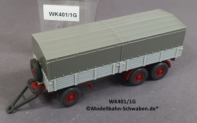Wiking 401/1G H0, Dreiachs Anhänger, braunrot/lichtgrau EVP