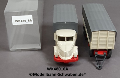 Wiking 480/6A H0, Krupp Titan, Pritschen Hängerzug, EVP
