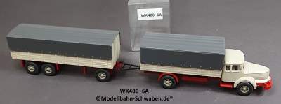 Wiking 480/6A H0, Krupp Titan, Pritschen Hängerzug, EVP