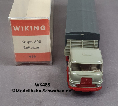 Wiking 488 H0, Krupp 806 Sattelzug, grau/rot, OVP