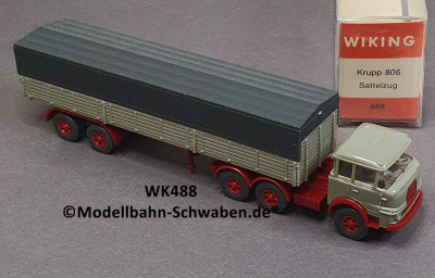 Wiking 488 H0, Krupp 806 Sattelzug, grau/rot, OVP