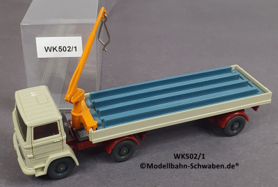 Wiking 502/1 H0, MB LPS1313 Baustoffwagen, mit Kran und Ladung, EVP