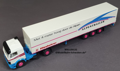 Wiking 5100132 H0 MB 2238 Pritschen-Sattelzug Kässbohrer Alpentrailer