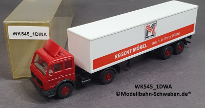 Wiking 545/1DWA H0, MB 1619 Koffer-Sattelzug, Windabweiser, Regent, EVP